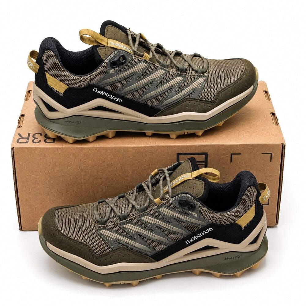 LOWA Maddox Pro Lo Men's 12 EU 46 Black Olive Fast Hiking Outdoor Trail Shoes